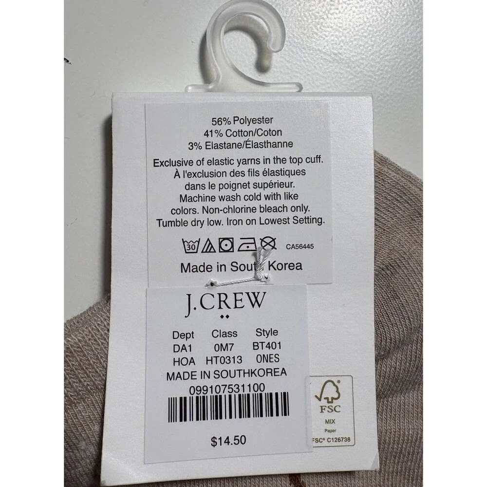 J. Crew BT401 Women's Beige Ankle Socks Pumpkins Gourd Times Orange Yellow New!